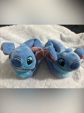 Blue Plush Character Kids Slippers - Stitch-Inspired